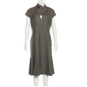 NWOT Luciano Barbera SZ 4 Wool Plaid Dress